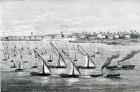 Departure from Khartoum (engraving) (b/w photo)