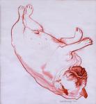 Hogarth Sleeping, 2005, (ink on wet paper)