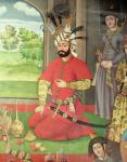 The Reception for the Ambassador of the Grand Moghul at the Court of the Shah Tahmasp, detail of the king (fresco)
