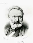Portrait of Victor Hugo (1802-85) from 'Album du Rappel', engraved from a photograph by Edme Penauille (d.1871) 1869 (engraving) (b/w photo)