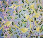 Yellow Warblers, 1999, acrylic gouache on canvas