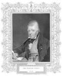 Portrait of Walter Scott (engraving) (b/w photo)
