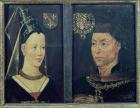 Double portrait of Charles le Temeraire (1433-82) Duke of Burgundy and his wife, Isabelle de Bourbon (1436-65) (oil on panel)