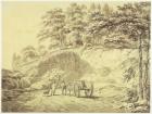 Man with Horse and Cart Entering a Quarry, c.1797 (graphite & grey wash on paper)