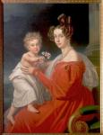 Archduchess Sophia of Austria (1805-72) with her two year old son Franz Joseph (1830-1916) (later Emperor Francis Joseph I of Austria) (oil on canvas)