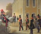 Parading of the Standard of the Great Palace Guards, 1853 (oil on canvas)