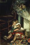 Children dreaming of toys, frontispiece of 'A Christmas Tree Fairy', pub. 1886 (colour litho)