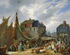 Loading Livestock onto the 'Passager' in the Port of Honfleur, 1823 (oil on canvas)