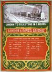 Early timetable for the London to Dover Railway (colour litho)