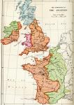 Map of the dominions of the Angevins c.1170, from 'A Short History of the English People by J. R. Green, published 1893 (colour litho)