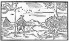 Month of September, from 'The Shepheardes Calender' by Esmond Spenser (1552-99), facsimile of original published in 1579 (woodcut) (b/w photo)