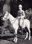 Winston Churchill on horseback in Bangalore, India in 1897, from 'A Roving Commission by Winston S. Churchill', published by Scribner's, 1930 (litho)