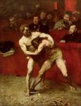 Wrestlers, 1875 (oil on canvas)