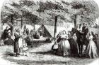 Southern refugees encamping in the woods near Vicksburg, 1863 (engraving)