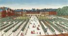 Perspective view of the Palais Royal from the Gardens (coloured engraving)