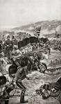 The Storming of the Great Redoubt at the Battle of the Alma, September 20, 1854. From the picture by R. Caton Woodville. From the book "V.R.I. Her Life and Empire" by The Marquis of Lorne, K.T. now his grace The Duke of Argyll.