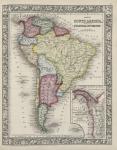 Map of South America showing its political divisions from Mitchell's new general atlas, 1863 (coloured engraving)