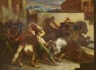 The Wild Horse Race at Rome, c.1817 (oil on paper)