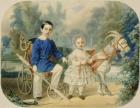 Grand Duke Alexander and Grand Duke Alexey as Children, 1853 (w/c on cardboard)