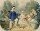 Grand Duke Alexander and Grand Duke Alexey as Children, 1853 (w/c on cardboard)