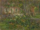 Provence Terrace with Iris (oil on canvas)