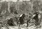 Native Aboriginie Encampment, c.1880, from 'Australian Pictures' by Howard Willoughby, published by the Religious Tract Society, London, 1886 (litho)
