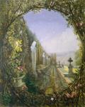 The Trellis Window, Trentham Hall Gardens, from 'Gardens of England', published 1857 (colour litho)