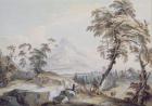 Italianate Landscape with Travellers, no.1 (w/c on paper)