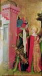 St. Barbara Locked in a Tower by her Father, from the St. Barbara Altarpiece (tempera & oil on panel)