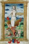 CL 22718 B Generosity Against Avarice, from 'Rondeaux des Vertus' created for Louise de Savoie (vellum)