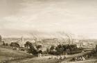 General View of Stockport, Lancashire showing cotton mills, published by J.C. Varrall (fl.1815-27) 1830s (litho)