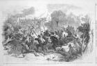 The Battle at Bull Run: The Gallant Sixty-Ninth N.Y.S.M. Assaulting a Rebel Battery Masked with Bushes and Carrying it at the Point of the Bayonet, from 'Frank Leslie's Illustrated Newspaper', August 3rd 1861 (engraving) (b&w photo)