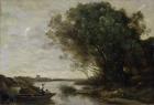 River Landscape (oil on canvas)