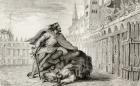 Pepin III (714-68) the Short with the Lion and the Bull, from 'Histoire de France' by Colart, published c.1840 (engraving)