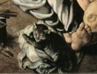 The Holy Family around a Fire, c.1532-33 (panel) (detail of 77334)