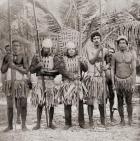 Warriors from The Gilbert Islands, Pacific Ocean. The Gilbert Islanders invented armour of coconut fibre to protect themselves against spears furnished with shark's teeth. After a 19th century photograph. From Customs of The World, published c.1913.