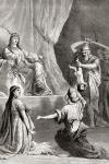 The Judgement of Solomon, from The Book of Kings, Old Testament. From The Children's Bible, published c. 1883