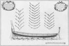 Profile of a vessel with all its floor plates, illustration from the 'Atlas de Colbert', plate 7 (pencil & w/c on paper) (b/w photo)