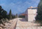 Rail station, Châteauneuf, 2012 (acrylic on canvas)