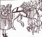 A Beggar Family (woodcut) (b/w photo)