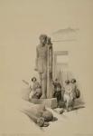 Colossus in front of the Temple of Wady Sabona, Ethiopia (litho)