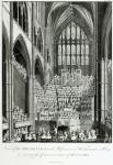 View of the Orchestra and Performers in Westminster Abbey, during the Commemoration of Handel, published by Charles Burney, 1785 (engraving) (b/w photo)