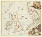 Map of the North Sea, c.1675 (hand coloured engraving)