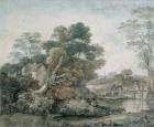 Landscape with Cottage and Stream (w/c)