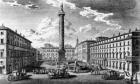View of Piazza Colonna, Rome, 1752 (etching)