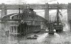 Opening of the new swing bridge at Newcastle-upon-Tyne, 1876 (litho)