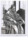 Portrait of Pope Sixtus V (1520-90) illustration from 'Science and Literature in the Middle Ages and the Renaissance', written and engraved by Paul Lacroix, 1878 (engraving) (b/w photo)