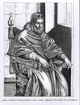 Portrait of Pope Sixtus V (1520-90) illustration from 'Science and Literature in the Middle Ages and the Renaissance', written and engraved by Paul Lacroix, 1878 (engraving) (b/w photo)