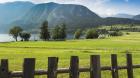 Meadows at the eastern end of Lake Bohinj ,Triglav National Park, Upper Carniola, Slovenia (photo)