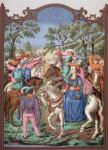 Fifteenth century Chateau Life: starting out on a promenade, c.1880 (colour litho)